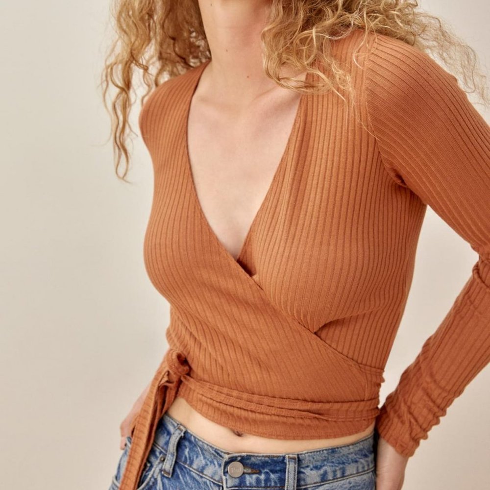 NWT Reformation Petalo Top in Cider